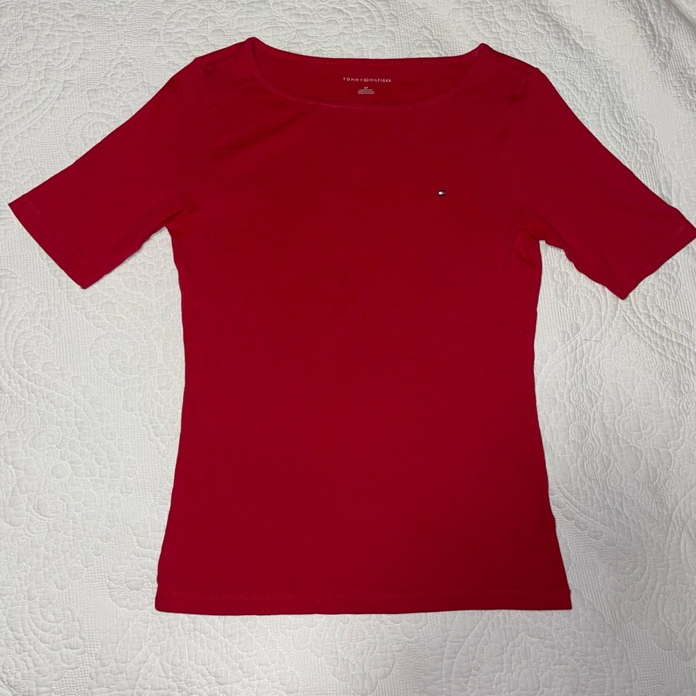 Tommy Hilfiger Classic Red Top Womens Size S